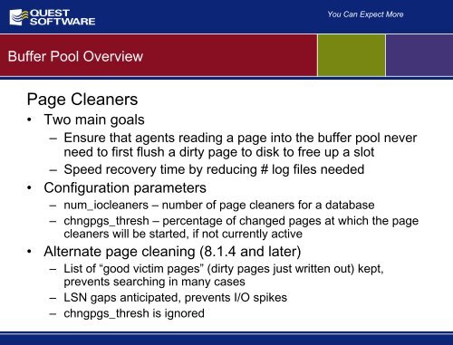 Understanding Buffer Pool Performance and ... - Quest Software