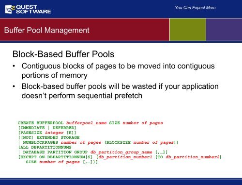 Understanding Buffer Pool Performance and ... - Quest Software