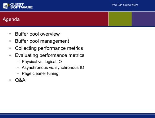 Understanding Buffer Pool Performance and ... - Quest Software