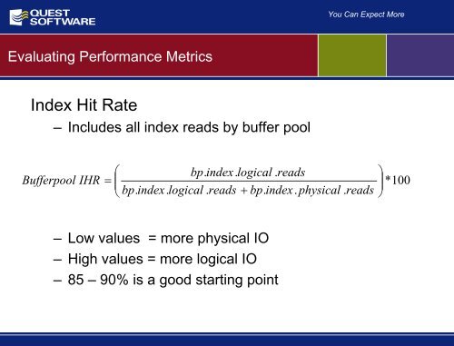 Understanding Buffer Pool Performance and ... - Quest Software