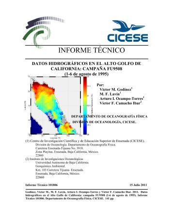 INFORME TÃCNICO - Departamento de OceanografÃ­a FÃ­sica, Cicese