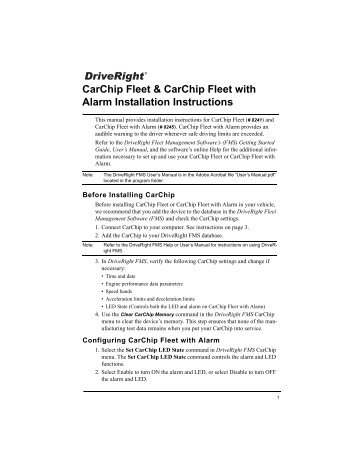 CarChip Fleet Installation - Davis Instruments Corp.