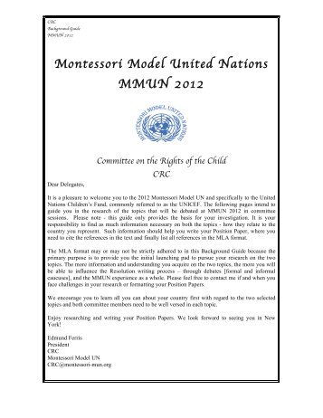 CRC - Montessori Model United Nations