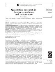 Qualitative research in finance â pedigree and renaissance - Emerald