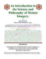 An Introduction to the Science and Philosophy of Mental Imagery.