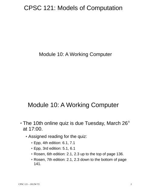 CPSC 121: Models of Computation Module 10: A ... - Ugrad.cs.ubc.ca