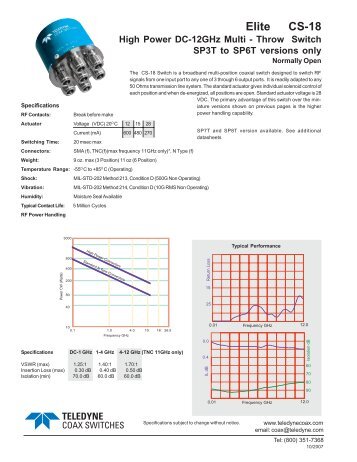 Elite CS-18 - Teledyne Coax Switches