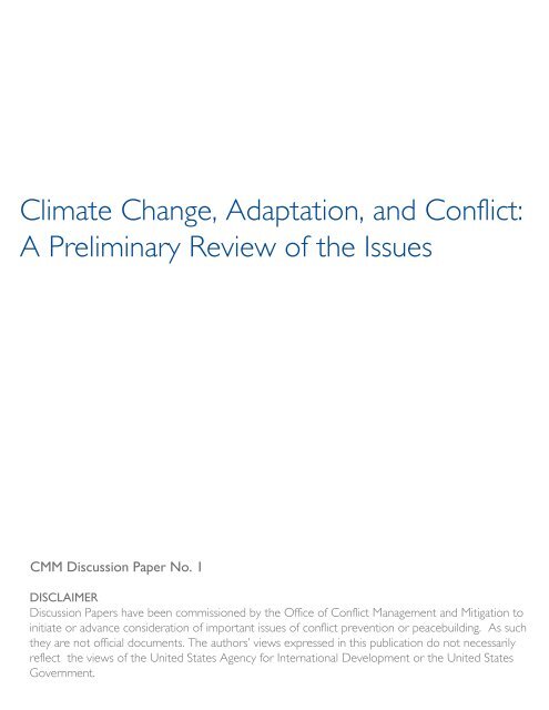 Climate Change, Adaptation, and Conflict - FESS :: Foundation for ...