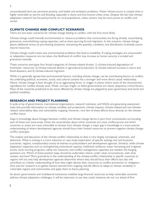 Climate Change, Adaptation, and Conflict - FESS :: Foundation for ...