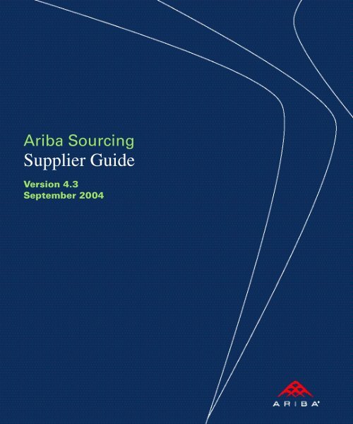 Ariba Sourcing 4.3 Supplier Guide