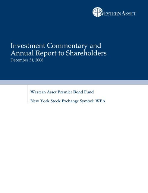 Investment Commentary and Annual Report to ... - Western Asset