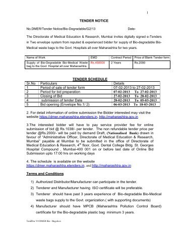 View Tender Document - e-Tendering