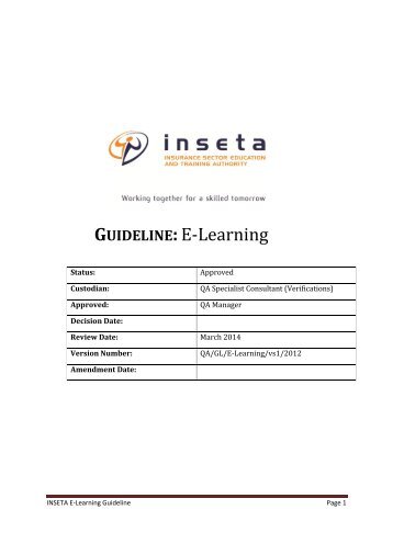 E-Learning Policies - INSETA