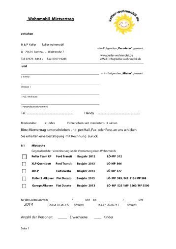 Mietvertrag Zum Ausdrucken Pdf Arunevinga