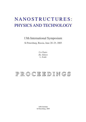 13th International Symposium Nanostructures: Physics and ...