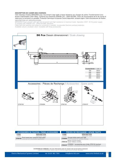 [Catalogue des produits Products catalogue - Electro Mechanical ...