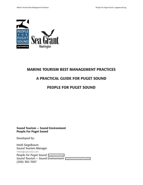 marine tourism best management practices a practical guide