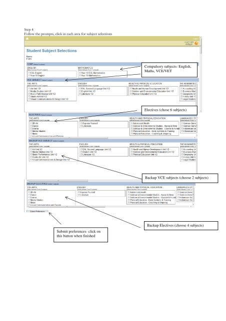 9-12 Course Selection Guide - Mount Eliza Secondary College