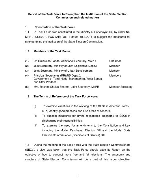 1 Report Of The Task Force To Strengthen The Institution Of The State