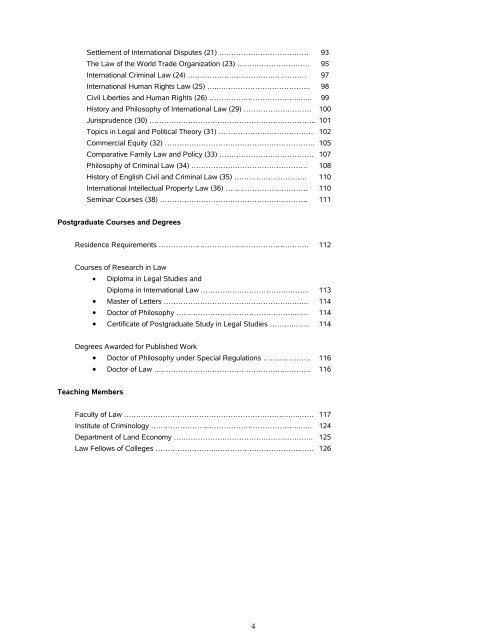 Contents - Faculty of Law - University of Cambridge