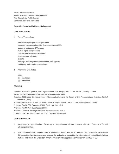 Contents - Faculty of Law - University of Cambridge