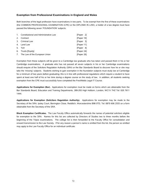 Contents - Faculty of Law - University of Cambridge