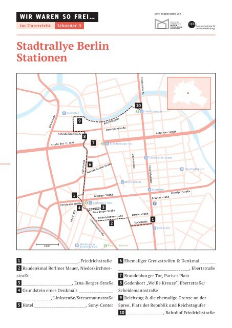 Stadtrallye Berlin Stationen - Wir waren so frei&hellip; im Unterricht