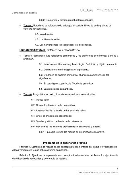 Comunicación Escrita - UCAM Universidad Católica San Antonio de ...