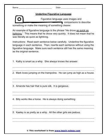 Underline Figurative Language - Teach-nology