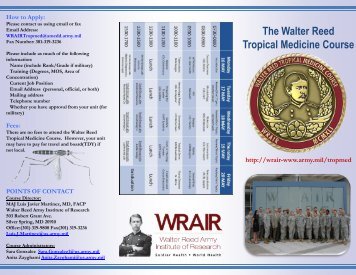 The Walter Reed Tropical Medicine Course - Walter Reed Army ...