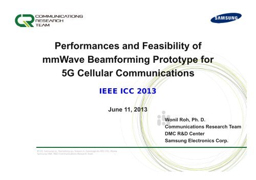 Samsung Vision at ICC 2013 by Wonil Roh