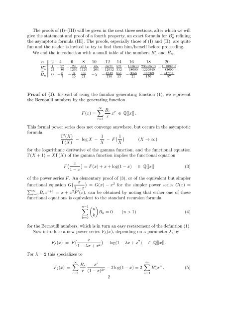 A MODIFIED BERNOULLI NUMBER D. Zagier The classical ... - Up To