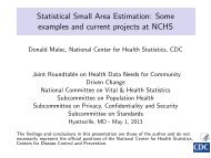 Donald Malec, PhD Mathematical Statistician National Center for ...