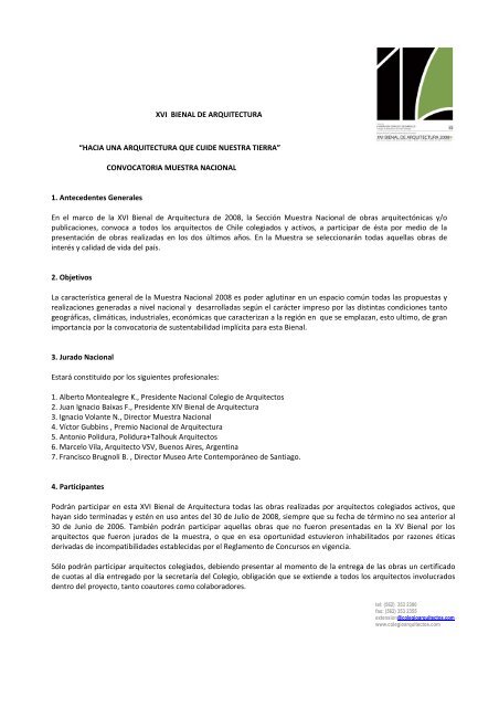 convocatoria en PDF - Plataforma Arquitectura