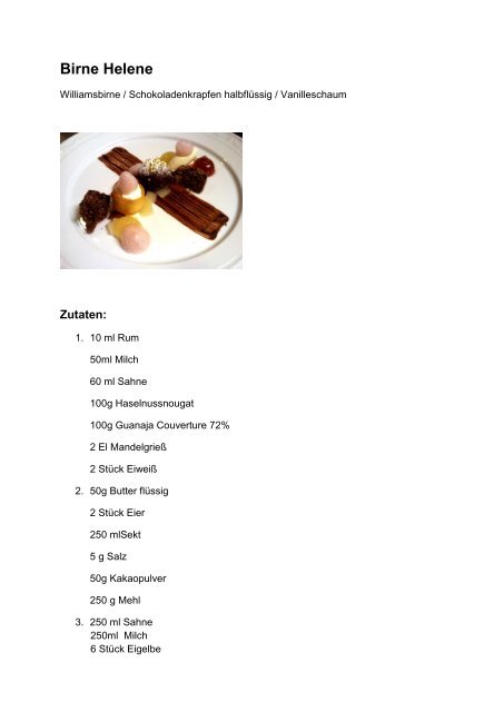 Birne Helene - Restaurant Homepage