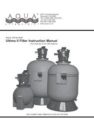 Ultima II Filter Instruction Manual - Falling Water Designs