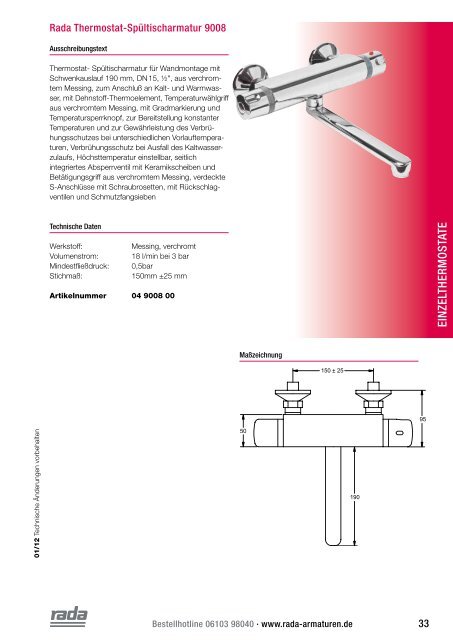 Einzelthermostate - Rada Armaturen GmbH