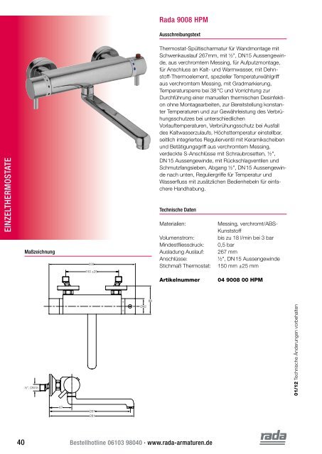 Einzelthermostate - Rada Armaturen GmbH