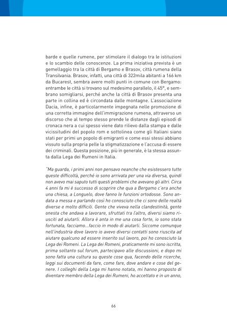 Rumeni a Bergamo - Rapporto Immigrazione 2006