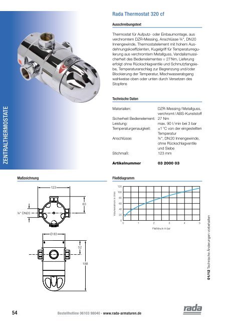 Zentralthermostate - Rada Armaturen GmbH