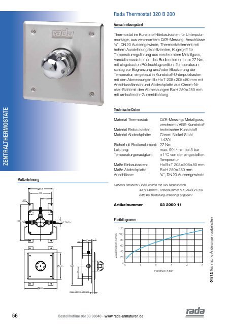 Zentralthermostate - Rada Armaturen GmbH