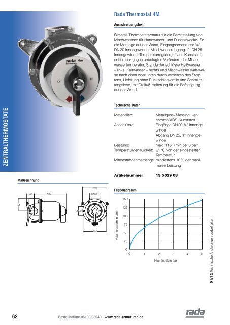 Zentralthermostate - Rada Armaturen GmbH