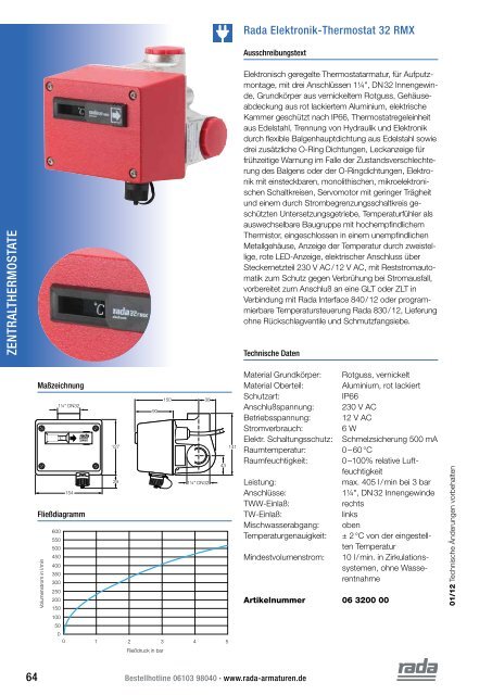 Zentralthermostate - Rada Armaturen GmbH