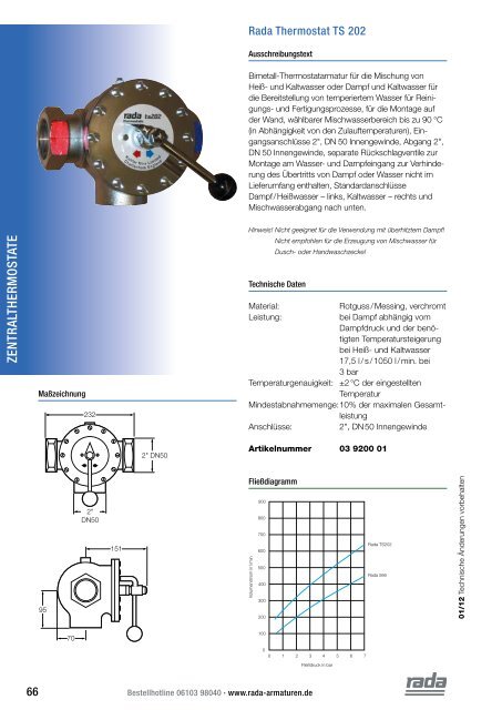 Zentralthermostate - Rada Armaturen GmbH