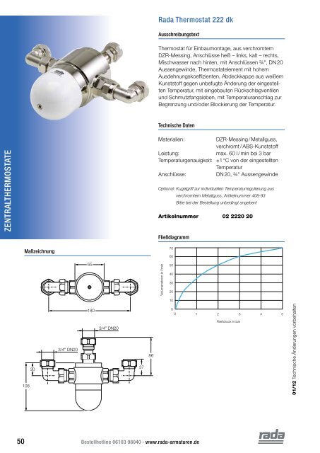 Zentralthermostate - Rada Armaturen GmbH