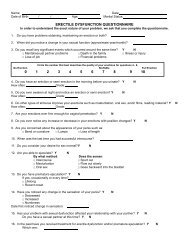 erectile dysfunction questionnaire - Urology Specialists, SC