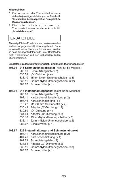 wichtig - Rada Armaturen GmbH