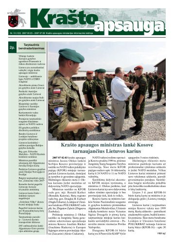 KraÅ¡to apsaugos ministras lankÄ Kosove tarnaujanÄius Lietuvos karius