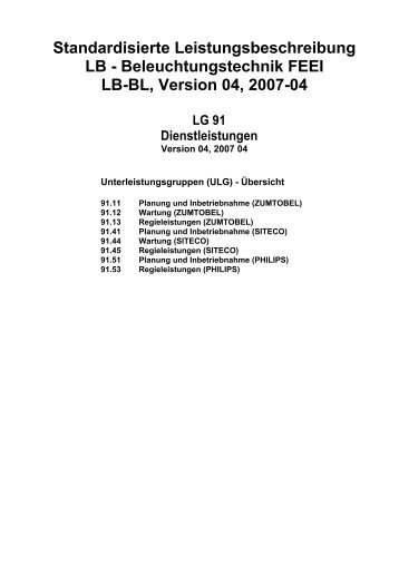 Standardisierte Leistungsbeschreibung LB ... - FEEI