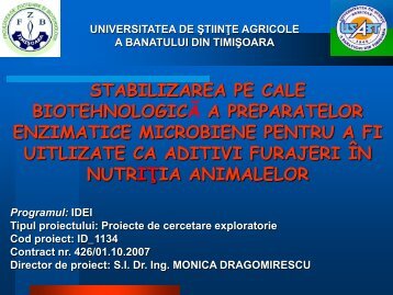 stabilizarea pe cale biotehnologica a preparatelor ... - uefiscdi